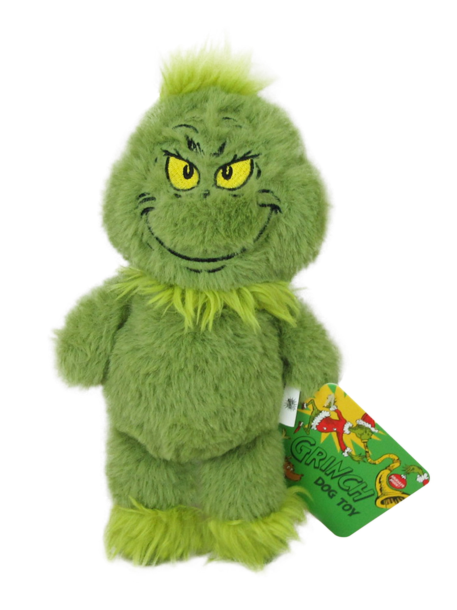 (2 pack) Grinch Holiday Plush Dog Toy with Squeaker, Green