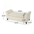 thumbnail image 3 of Banc Pouf en Velours Contemporain Santa Cruz, Ivoire, 3 of 9
