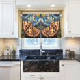 thumbnail image 5 of Yayeee Kitchen Curtains Light Filtering 27"x24" Rod Pocket Short Cafe Window Panel, Starry Pizza, 5 of 7