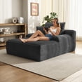 thumbnail image 5 of Yomsum Oversized Plush Chaise Lounge Chair for Indoor Use, Boneless Floor Sofa with 3 Pillows, Modern Living Room Lounger, Gray, 5 of 8