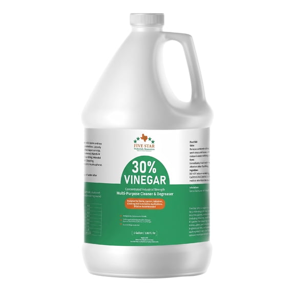 30% Vinegar Concentrated | White Vinegar for Cleaning and Garden | Home, and Outdoor Pure | Max Performance 7X Power | with Instructions (1 Gallon)