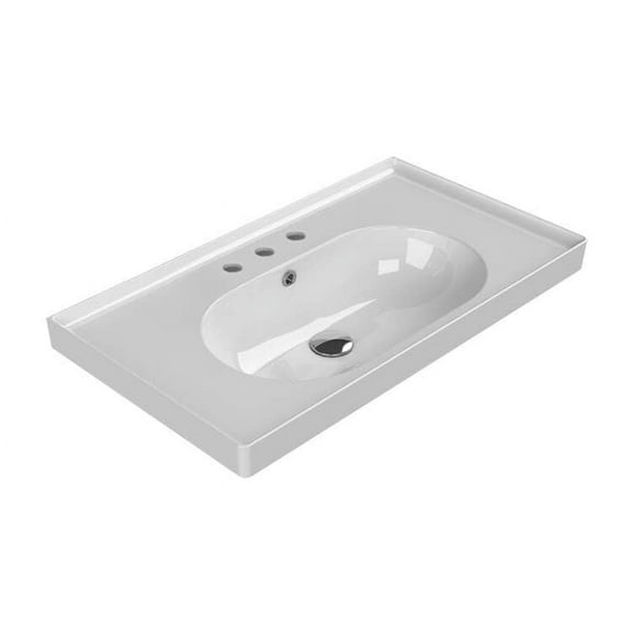 Nameeks CeraStyle 043300-U-Three Hole Arya 31-1/2" Rectangular Ceramic Wall Mount / Drop