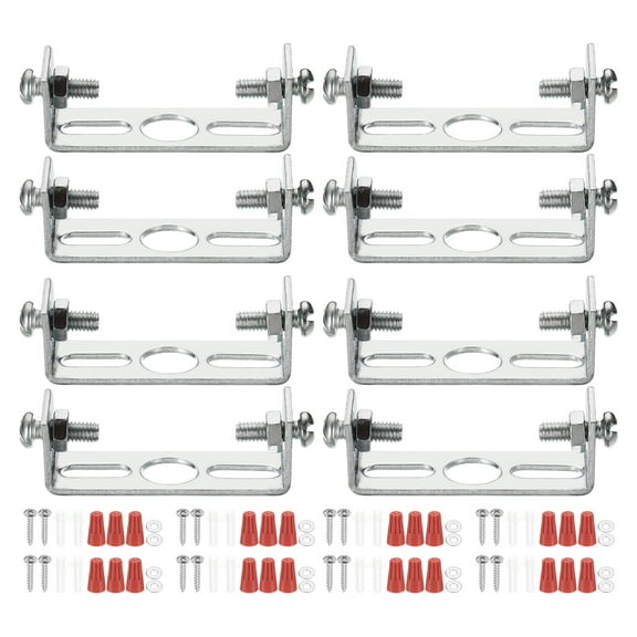 Uxcell 45mm (1.77") Universal Light Fixture Mounting Bracket Kit, Light Crossbar Round Ceiling Plate with Screw 8 Set