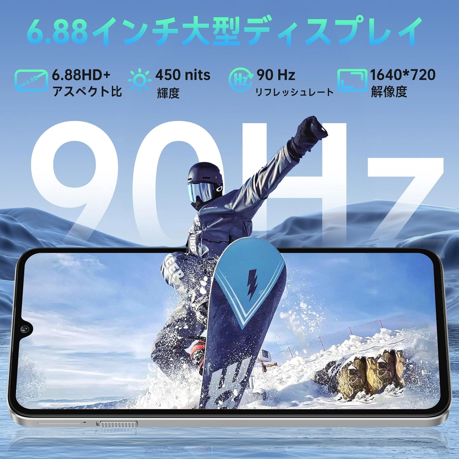 OUKITEL C59 Pro Unlocked Android Phones Android 15-6.88”HD+ Display 10000 mAh Battery 24GB +256GB/1TB TF Cell Phone with 120LM Flashlight, NFC 13MP Camera Smartphone, Fingerprint/4G Dual SIM/OTG