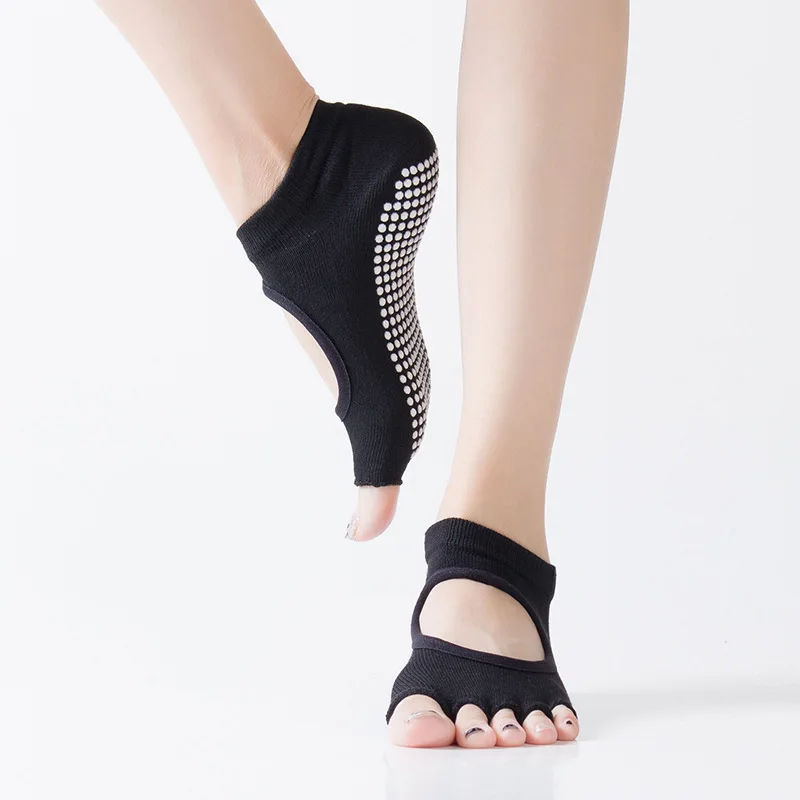 9 Paires Chaussettes Mi-Longues Antidérapantes Femme - Invisibles Yoga Ballet Respirantes