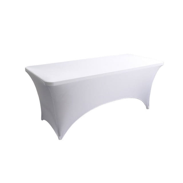 EGNMCR 4FT Table Cloth For Rectangular Fitted Events Stretch Champagne Table Covers Washable Table Cover Spandex Tablecloth Table Protector For Party Wedding Cocktail A chopper