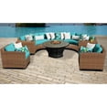 thumbnail image 3 of TK Classics Laguna 8 Piece Curved Wicker Patio Conversation Set with Charleston Firepit Table, 3 of 5