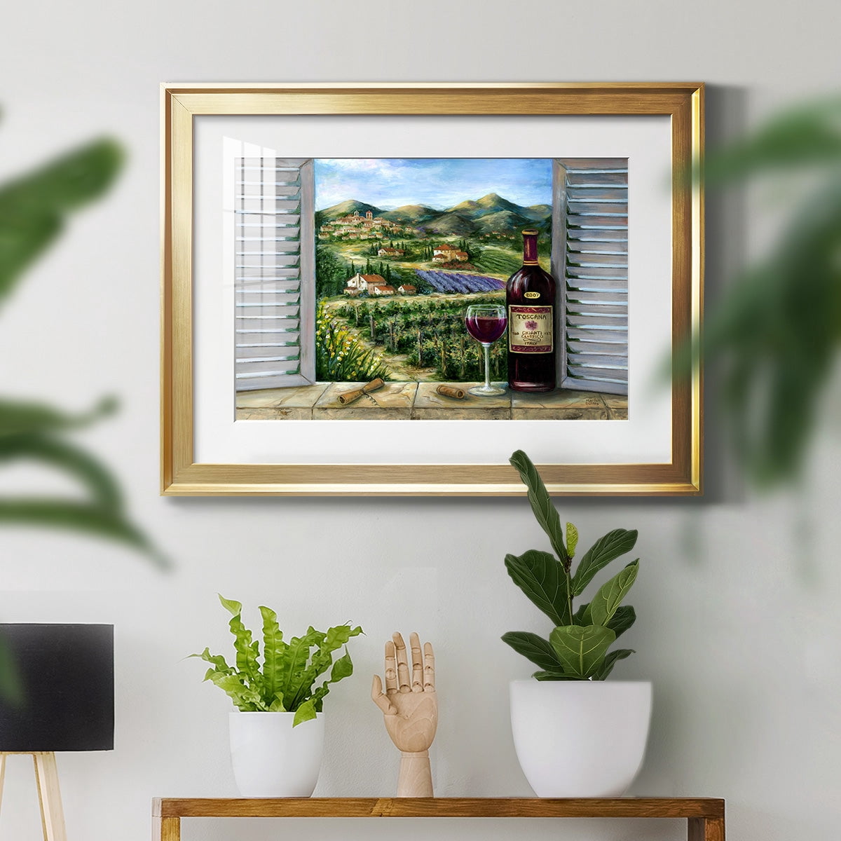 Tuscan Red and Vineyard Premium Framed Print - Ready to Hang