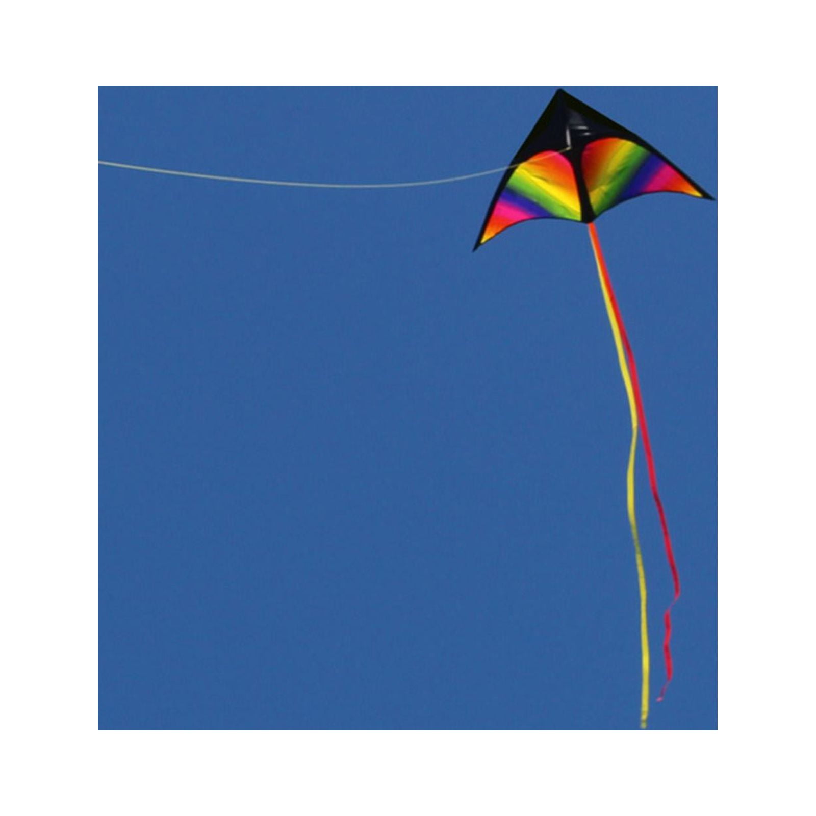Large Delta Kite Triangle Kite with Tail Windsock with String Single Line Colorful for Outdoor Sports ,Beginner, Games, Kids Adults