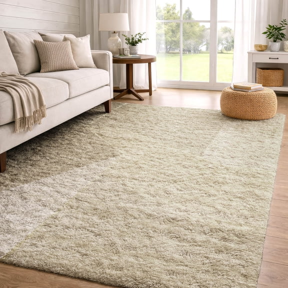 Addison Rugs Dream Shag Premium Machine Washable Transitional Modern Beige Rectangle Rug, 10' x 14'