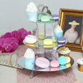 thumbnail image 3 of BalsaCircle 3 Tiers Metallic Silver 14" Cake Cupcake Stand, 3 of 8