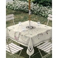 thumbnail image 3 of Square Outdoor Tablecloth with Umbrella Hole Boho Sunflower Outside Table Cloth Waterproof Patio Table Cover Vintage Botanical Watercolor Floral Leaf Zipper Tablecloths for Picnic Camping 54x54 Inch, 3 of 8