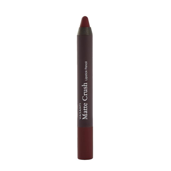 Vasanti Cosmetics Matte Crush Lipstick Pencil by VASANTI - Soft Velvety Long Lasting Intense Color with Sharpener Included - Paraben Free Never Tested on Animals