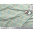 thumbnail image 3 of Soimoi Green Silk Fabric Leaves,Peach Flower & Stripe Print Fabric by Yard 42 Inch Wide, 3 of 3