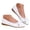 White, variant on Dakaela Women's Flat Dress Shoes Closed Round Toe Low Wedge Ballet Flats Bow Tie Comfortable Leather Slip on Loafers Shoe for Women Black Size 7.5
