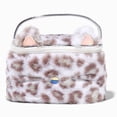 thumbnail image 2 of Claire's Club Furry Snow Leopard Makeup Bag, 2 of 2