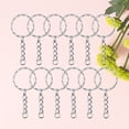 thumbnail image 6 of WORGEOUS 50 Pcs Metal Split Key Chain Twisted Round Keychain with Chain and Hanging Ring (White K Pattern), 6 of 8