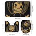 thumbnail image 3 of Juego de 4 cortinas de ducha de Bendy And The Ink Machine con alfombrillas antideslizantes, tapa de inodoro y alfombrilla de baño, cortina de ducha impermeable con decoración de dibujos animados para, 3 of 8