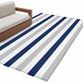 thumbnail image 2 of 3'x5' Area Rugs, Navy Blue Grey Indoor Outdoor Area Rug for Living Room Bedroom, Farmhouse Watercolor Modern Geometric Washable Bathroom Rugs Kitchen Floor Carpet Mats Home Decor Aesthetic, 2 of 8