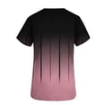 thumbnail image 5 of Hfnxid Womens Scrub Top Casual Short Sleeve V Neck Shirts Loose Fit Gradient Nursing Work Tshirts Fashion Breathable Tunic Tops With Pockets Wine M, 5 of 5