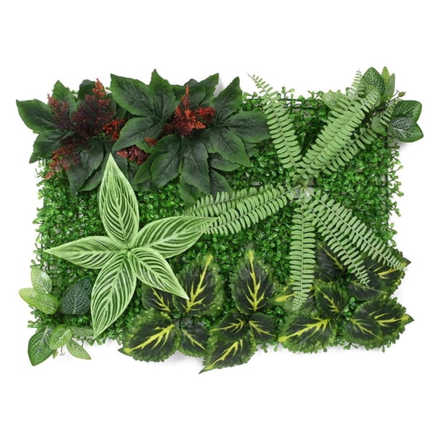Hojas Artificiales, Valla De Privacidad, Seto Verde, Decoración De Pared Para Exteriores E Interiores Yuarrent HA042851-01