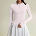 thumbnail image 4 of ZZwxWA Womens Slim Fit Lightweight Athletic Full Zip Stretchy Workout Running Track Jacket with Thumb Buttons, 4 of 4