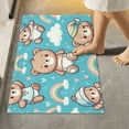 thumbnail image 6 of Toilet Rug Set Non-Slip Bathroom Rugs Soft Plush Machine Washable Contour Bath Mat Bear with Hat and Rainbow 24x20/24x16, 6 of 9