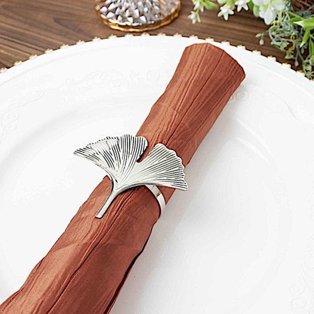 

BalsaCircle 5 Pieces 20 x 20 Terracotta Crinkle Accordion Taffeta Table Napkins