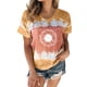 thumbnail image 1 of Gibobby Playera de Verano para Mujer Camiseta de manga corta con cuello redondo y estampado de girasol para mujer(Caqui,CH), 1 of 4