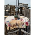 thumbnail image 3 of Outdoor Tablecloth with Umbrella Hole Zipper America Flag Round Tablecloth 60" Waterproof Outside Table Cloth Rustic Farmhouse Cute Dogs Floral Beige Patio Table Cover Tablecloths for Picnic Party, 3 of 8