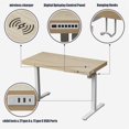 thumbnail image 6 of 48" K305 Electric Height Adjustable Standing Desk, Natural/White, 6 of 8