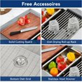 thumbnail image 4 of 33 inch Farmhouse Sink, 33" x 22" Apron Front Kitchen Sink, Stainless Steel Farmhouse Tank Workstation Single Bowl workstation Basin, 16 Gauge Deep Single Bowl Kitchen Farm Sinks with Accessories, 4 of 9