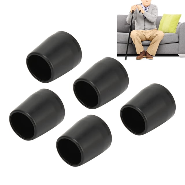 Non Slip Texture Thick Rubber Crutch Tips, Corrosion Resistance, Universal Size, Rubber Base, Walking on Uneven Ground Crutch Tips Thick Rubber Single Angle Cane Foot Cane