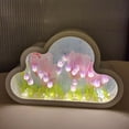 thumbnail image 2 of Espejo con Luces, Kit de Lámpara de Luz Nocturna de Nube Blanca de Tulipanes de Bricolaje con Espejo, Señal de Neón Led para Dormitorio, Decoración de Pared Y Regalos Románticos, Requiere 2 Baterías A, 2 of 2