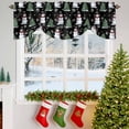 thumbnail image 3 of Christmas Tie Up Valances Curtain, Winter Snowman Christmas Tree Snowflakes Black Adjustable Rod Pocket Short Window Treatment Tie Up Curtains Valances for Kitchen Living Room Bathroom 54x18 Inches, 3 of 9