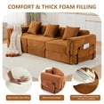 thumbnail image 6 of GNIXUU 98.81" Modern Modular Recliner Sofa, Convertible Sleeper Bed,Folding Mattress 3 Seater Couch with Fixed-Shape Frame ,Comfy Lazy Boneless Couches for Living Room Bedroom Lounge,Orange, 6 of 8
