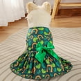thumbnail image 2 of Dog Dresses for Small Dogs, Spring Summer Pet Doggie Apparel, St. Patrick's Day Dog Green Dress, Clover Clothes for Holiday Party, Pet Costume with Bow, 2 of 8