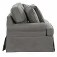 thumbnail image 4 of Sunset Trading Horizon T-Cushion Fabric Slipcovered Sofa in Gray, 4 of 7