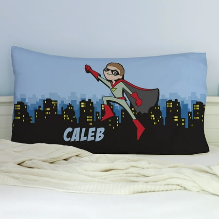 Personalized Light Skin Superhero Pillowcase