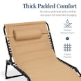 thumbnail image 5 of Best Choice Products Extra Wide Padded Patio Chaise Lounge Chair, Portable Recliner w/ 8 Positions - Tan, 5 of 8