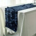 thumbnail image 2 of Efavormart 12"X108" Navy Blue 3D Leaf Petal Taffeta Fabric Table Runner, 2 of 5