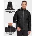 thumbnail image 4 of Men’s Softshell Jacket with Removable Hood, Fleece Lined and Water Repellent Black S, 4 of 7