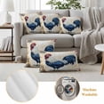 thumbnail image 6 of Retro Blue Rooster Pillow Covers 2 Pack Farmhouse Pastoral Elegant Animal Chicken Country Pillowcase Waterproof Outdoor Throw Pillow Cover for Patio Garden Square Cushion 24”x24”, 6 of 9