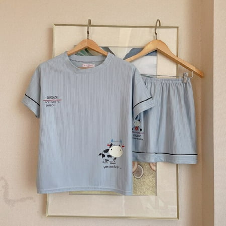 

DanceeMangoo Girl Sleepwear Set Cute Cartoon Summer Women Pajamas Set Pijama Short Women Pyjamas Suit Female Home Clothing Nightwear