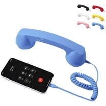 Retro Phone Handset, 3.5mm Jack Wire Cell Phone Receiver with Answer Button/Volume Keys, Handheld Old Telephone Headset for Mobile Phones/Cellphone/Smartphone