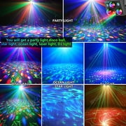 Party Lights,Disco DJ Strobe Light Stage Disco Ball Projector Effect Rave Dance Club Light Sound Activated with Remote Control for Parties Home Show KTV Pub Dance Karaoke Christmas