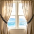 thumbnail image 4 of Tarmeek Woven Curtain Tiebacks Set of 2, Durable Cotton Linen Material, No Drill Decorative Holdbacks, Light Blocking Curtain Accessories for Bedroom Living Room, Grey, 4 of 6
