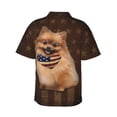 thumbnail image 4 of Springer Spaniel Dog With Vintage American Flag Men's 3d Print Casual Button Down Shirts, Novelty Hawaiian Short Sleeves S, 4 of 8