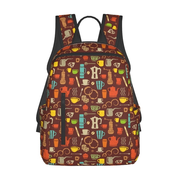 Balery Retro Coffee Mochila ligera para hombre y mujer: duradera e impermeable, ideal para la escuela, el trabajo, viajes y uso diario.