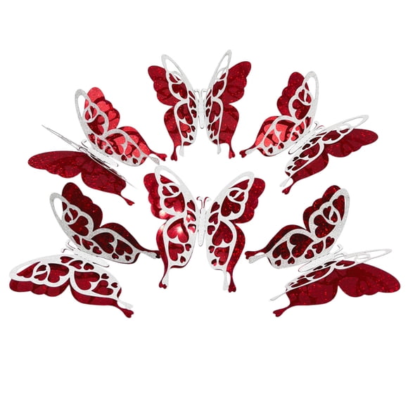 fheaev Autocollants Muraux Décoratifs Double Saint-Valentin Paillettes Autocollants Décoratifs Stéréoscopiques Ensemble de 6